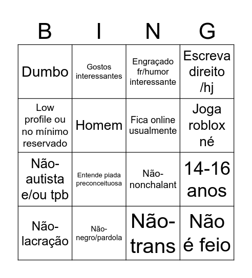 Bingo do substituto Bingo Card