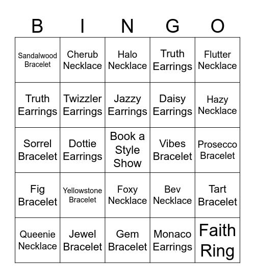 Park Lane Blingo Bingo Card