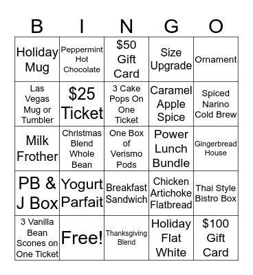 Holiday Bingo Card