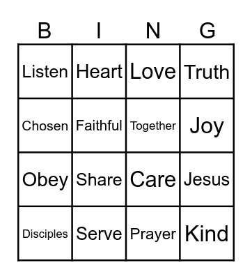 Jesus and His Disciples Bingo Card
