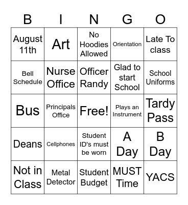 What's YAKING 2025-2026 Bingo Card