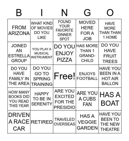 BLOCK PARTY  Bingo Card