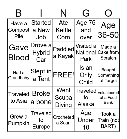 MedShare's Volunteer Heroes  Bingo Card