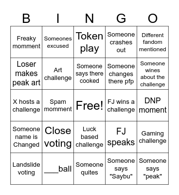JABFBC Bingo Card