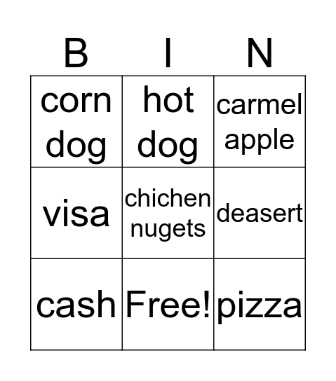 food fight??????? Bingo Card