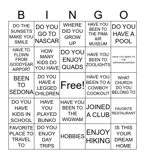 BLOCK PARTY  Bingo Card