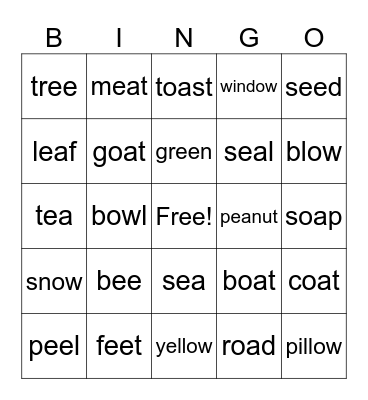 Bingo 1-2 Bingo Card