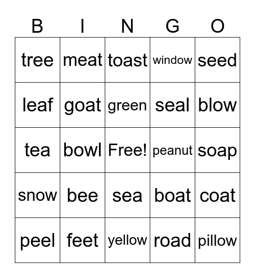 Bingo 1-2 Bingo Card