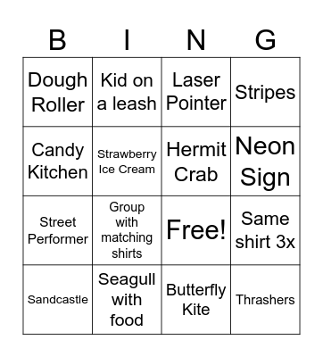 Boardwalk Bing Bingo Card