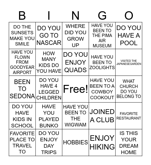 BLOCK PARTY  Bingo Card