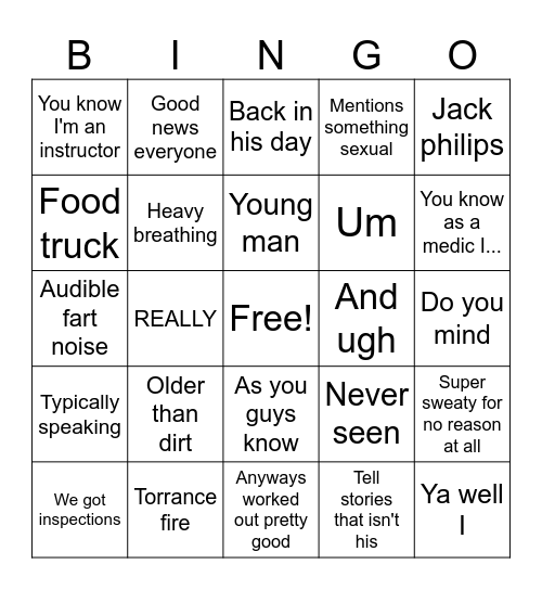 Tad friedman famous words Bingo Card