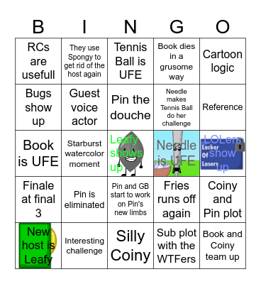 Bfdia 21 bingo Card
