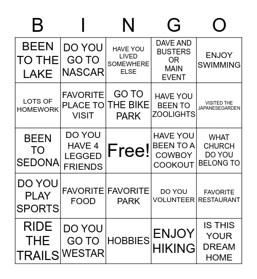 BLOCK PARTY   KIDS Bingo Card