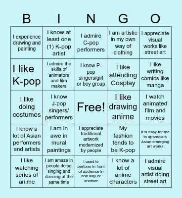 🦋🫧🐚🪼🦈 Bingo Card