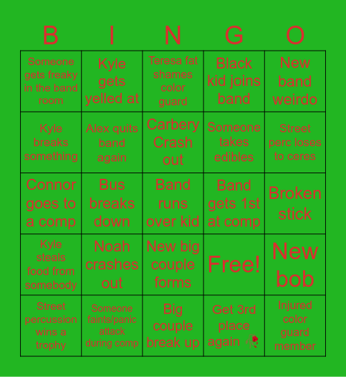 2025 BAND FALL BINGO Card