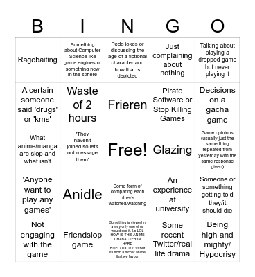 Good Soup Bingo Card