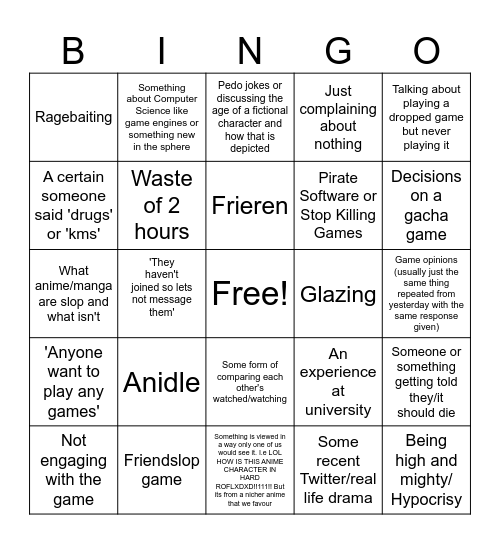 Good Soup Bingo Card