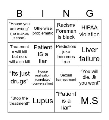 MD House bingo Card
