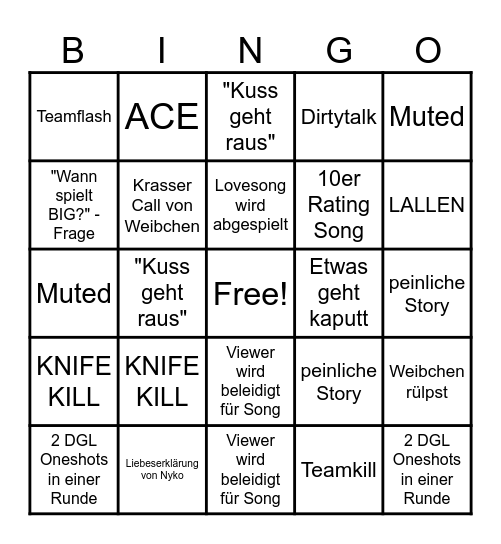 MARMELADEN STREAM Bingo Card