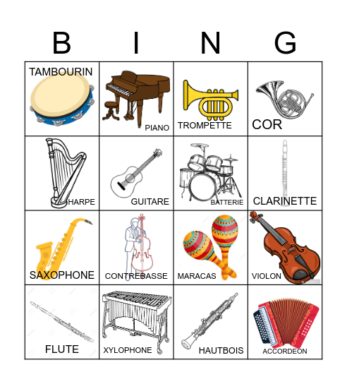 Trouve l'instrument ! Bingo Card