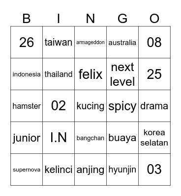 jeongayenz bingo Card