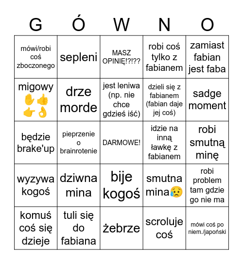 bingo de la lena Bingo Card