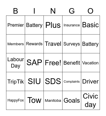 Member Relations and Admin Bingo Card