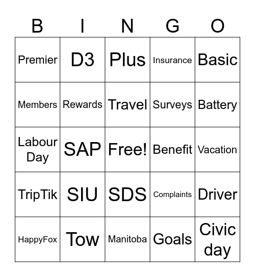 Member Relations and Admin Bingo Card