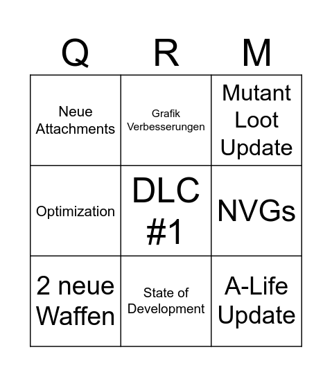 Q3 Roadmap Bingo Card
