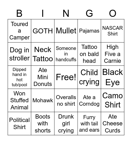 NDSF Bingo Card