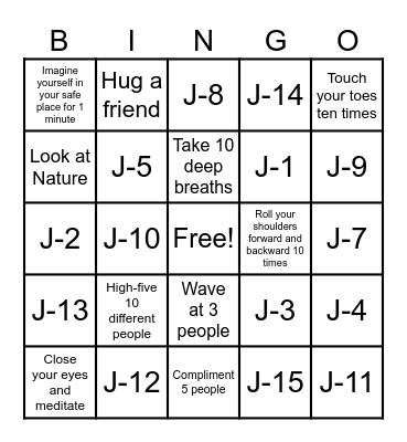 Wellness Bingo Card