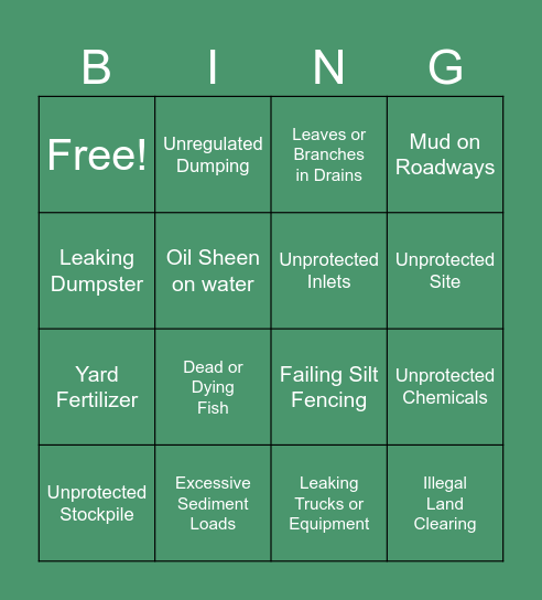PP & GH Bingo Card