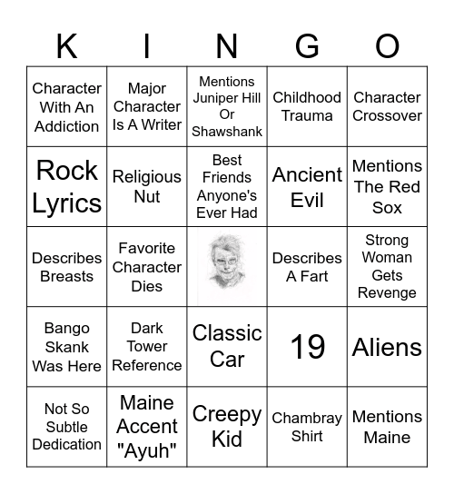 Stephen King Bingo Card