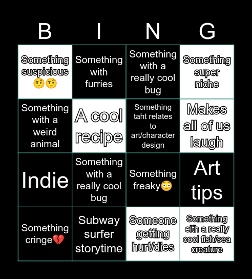 Danyelle's FYP Bingo Card