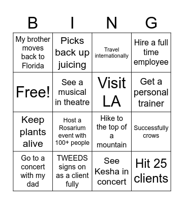 Alexis Bingo Card Bingo Card