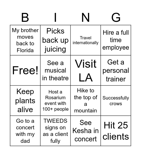 Alexis Bingo Card Bingo Card