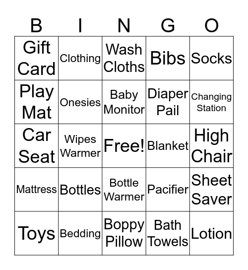 Royal Baby Bingo Card