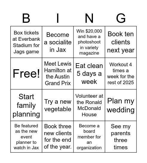 Seneque's Bingo Cards 2025 Bingo Card