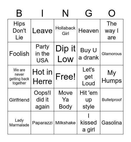 2000's Slingo Bingo Card