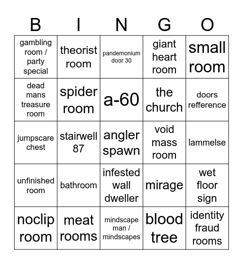 rah Bingo Card