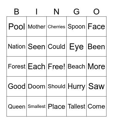 June 18 Bingo Card
