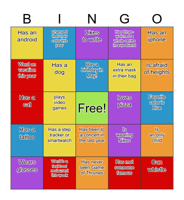 Human Bingo Card