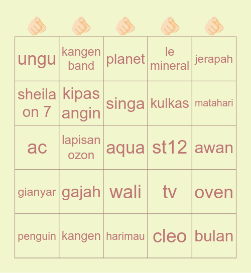 intan <3 Bingo Card