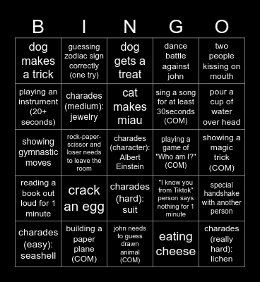 ACTIVITY BINGO Card
