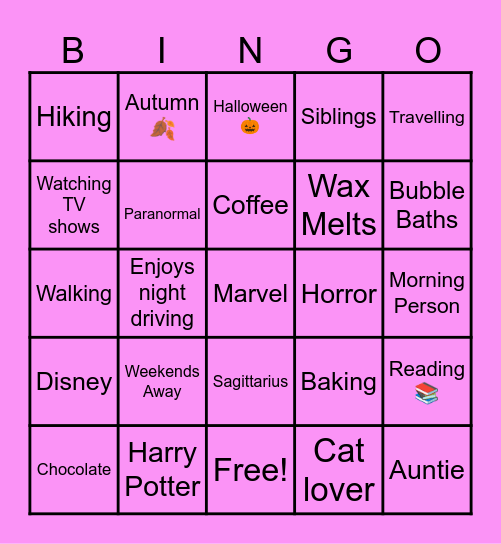 Tiff's Bingo Card