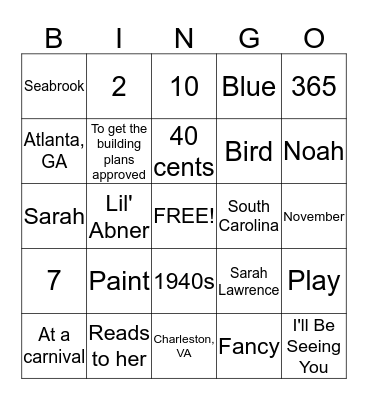 How well do you know "The Notebook" ? Bingo Card