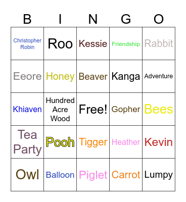 New Adventures Bingo Card