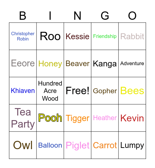 New Adventures Bingo Card