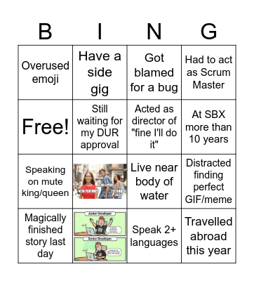 SBX Bingo Card