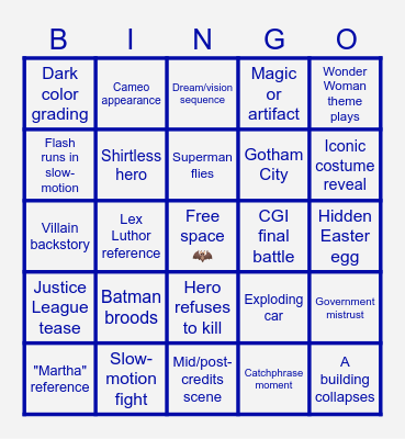 DCU BINGO Card
